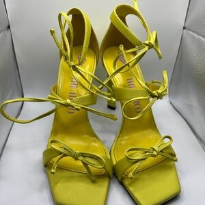 THE ATTICO Yellow Strappy Heels